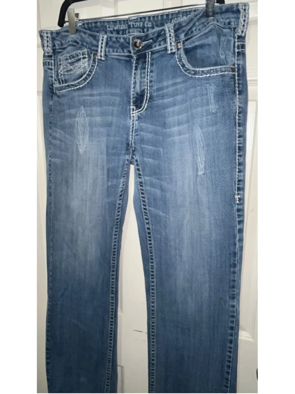 Women's Cowgirl Tuff Co. Boot Cut Jeans Blue Size 35